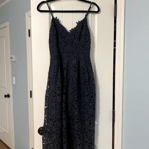 ASTR The Label Lace Spaghetti Strap Mid Length Dress